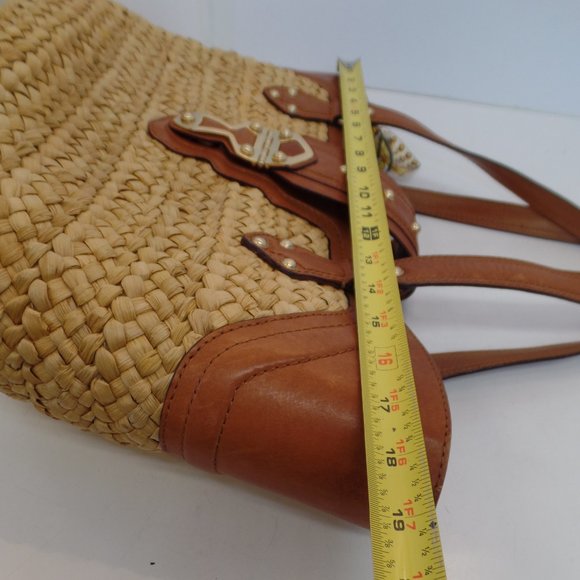 Michael By Michael Kors Santorini Raffia Tote With Beautiful Leather Accents - Picture 10 of 16